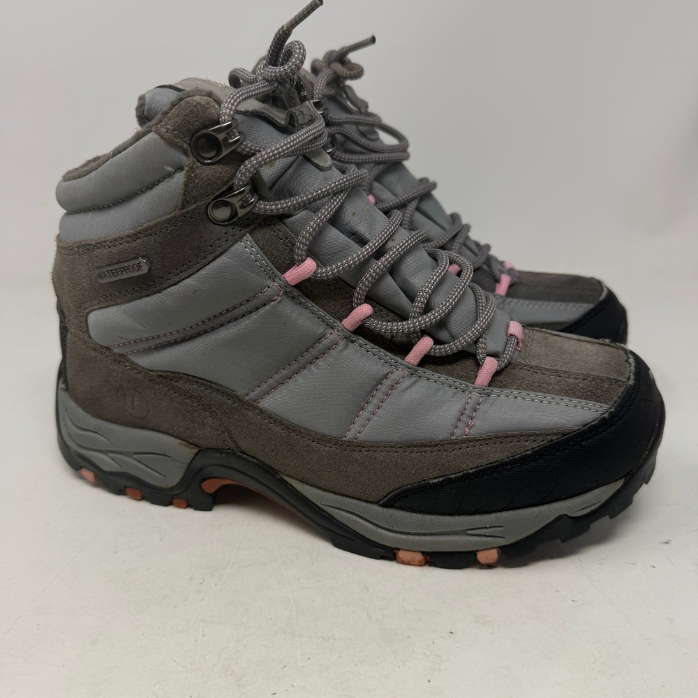 Kodiak Hiking Boots Girls 3 KAC-W3122-1A-G Gray Waterproof Insulated Trail GOOD